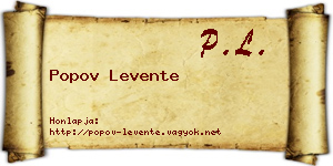 Popov Levente névjegykártya