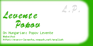 levente popov business card